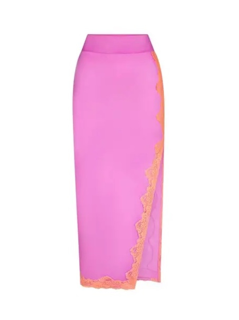 SKIMS LACE LONG SKIRT | NEON ORCHID